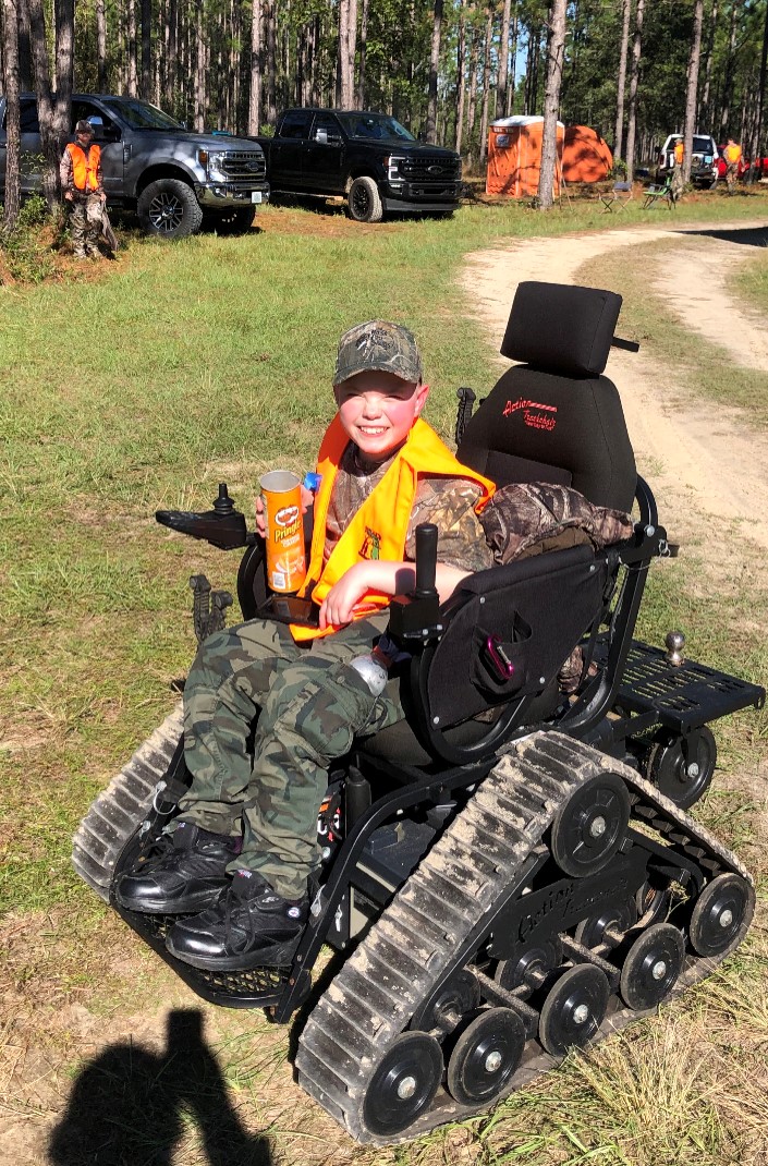 Photo of Person using a Track Wheelchair